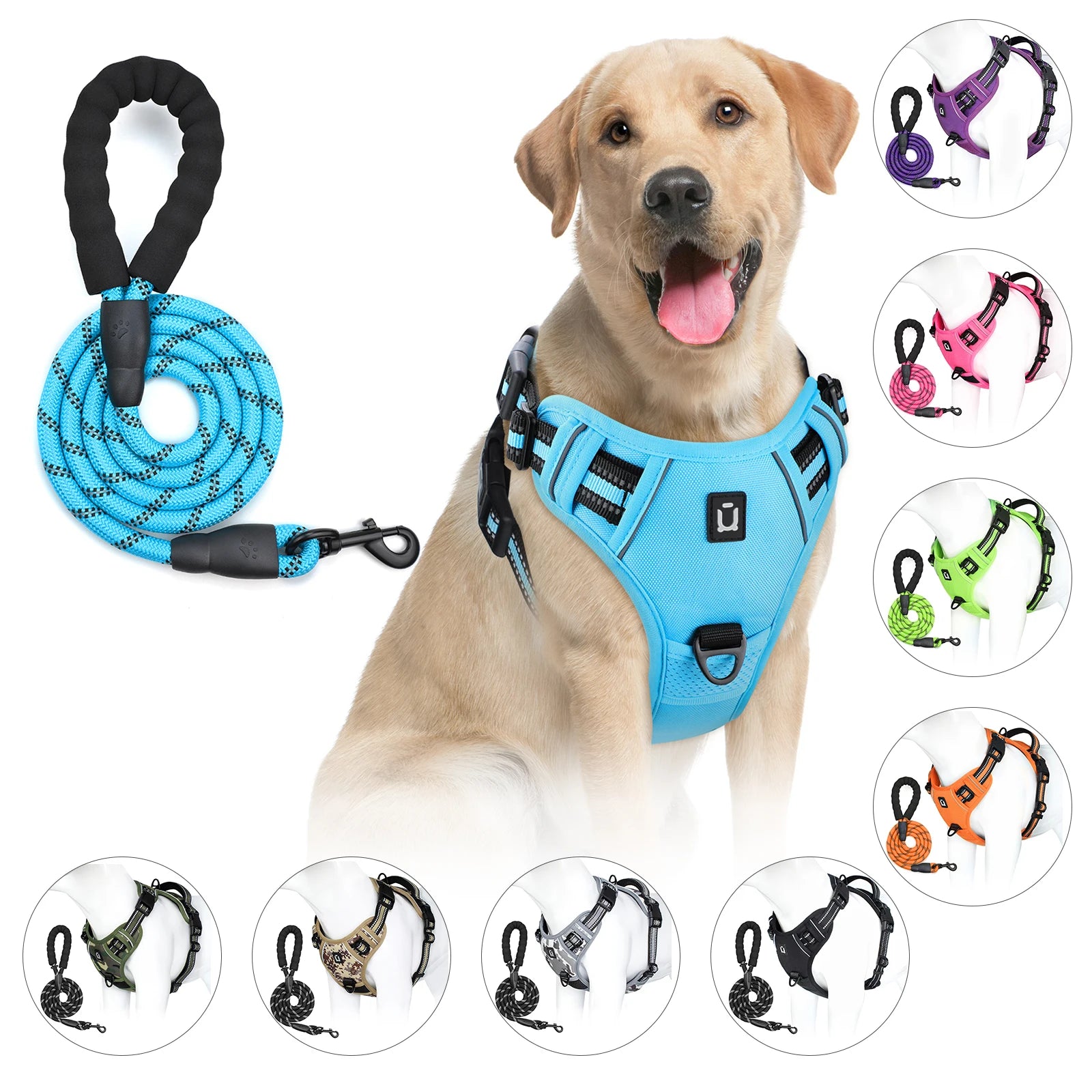 The Forge - Cushioned No-Pull Harness Combo with Reflective Leash