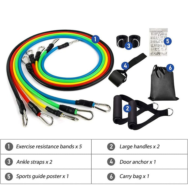 Set of Resistance Bands, Bodybuilding Home Gym Equipment